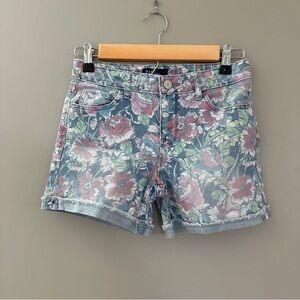 Floral Denim girls shorts size 12 gap adjustable waist